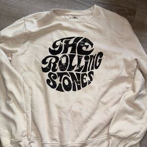 The Rolling Stones White Sweatshirt with Black Logo